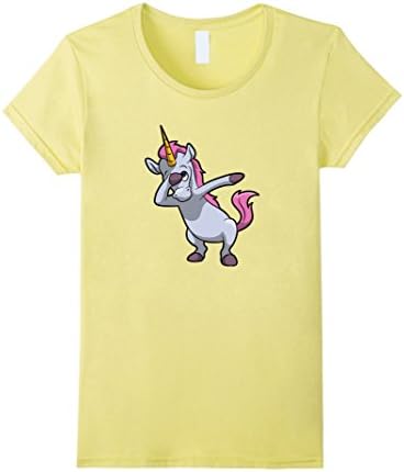 Womens Unicorn Dabbing Shirt - Cute Funny Dabbing Unicorn T-shirt Small Lemon