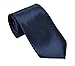 Kingsquare Solid Color Men's Tie, Pocket Square, and Cufflinks matching set (DARK Navy Blue Shiny)