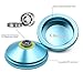 MAGICYOYO Responsive Beginners Yoyo Ball Bearing V6 LOCUS Space Aluminum Metal Yoyos Ball for Learner Kids with Bag Glove 5 Strings Blue