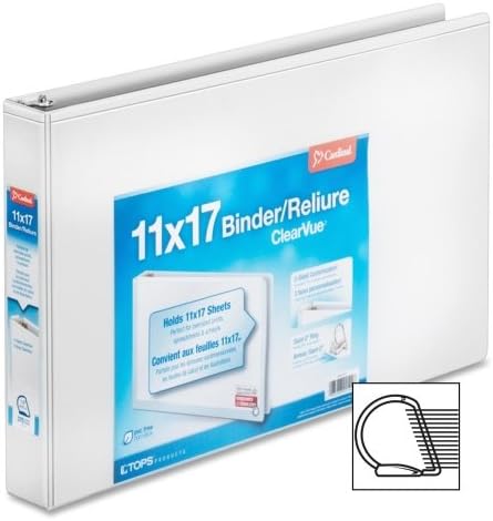 Wholesale CASE of 10 - Cardinal ClearVue D-Ring Binders-Clearvue D-Ring Binders, 11"x17", 1-1/2" Capacity, White