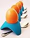 Silicone Egg Cups and Stainless Steel Demitasse Egg Spoons Set of 4 in Sky Blue