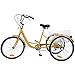Happybuy 24 Inch Adult Tricycle 7 Speed Three Wheel Bike Trike Cruise Bike Large Size Basket for Shopping Exercise Women Bike （Yellow 7 Speed）thumb 1