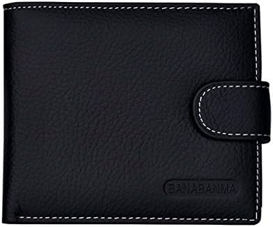 Men's Classic Leather Bifold Wallet Button Clutch Credit Card Case Holder Purse