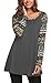 POGTMM Women's Casual Round Neck Geometric Basic T-shirts Swing Long Sleeve Tunic Tops Plus Size