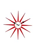 Telechron  Classic Wooden Sunburst Clock, Red