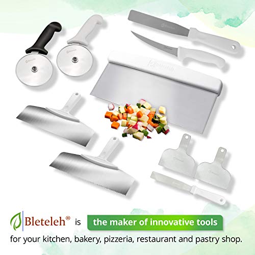 Bleteleh Large Bench Scraper for Tall Cakes, Stainless Steel Dough