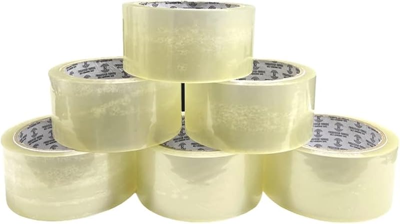 BARGAIN FACTORY Clear Packing Tape 48mm x 66m High-Strength Self Adhesive 6