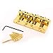 Musiclily 4 String Vintage Style Bass Hardtail Bridge for Fender Precision Jazz Bass Top Load Upgrade,Gold