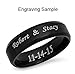 VNOX (Free Engraving) Personalized Stainless Steel Plain Band Ring for Men,Black,8mm Width,Size 10