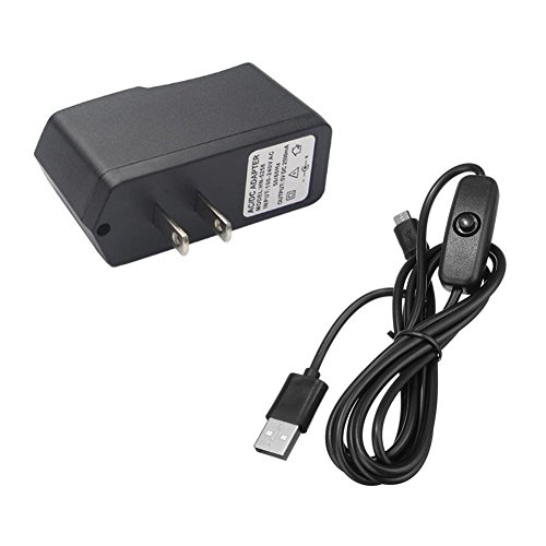 MUZOCT 5V/2.5A Power Supply Micro USB Charger Adapter with On Off Switch for Raspberry Pi 3/2 Model  - //coolthings.us