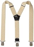 Mens Suspenders Wide Adjustable and Elastic Braces Y Shape with Very Strong Clips - Heavy Duty