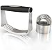 BakeitFun Pastry and Biscuit Cutters Set | 100% Stainless Steel Dough Blender with Easy Grip Handle & Cookie Cutter in 4 Sizes | Heavy Duty Kitchenware, Perfect for Home and Professional Use
