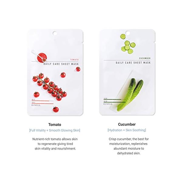 [Pack of 12] EUNYUL Daily Care Face Sheet Mask Pack 12 types Korean Skincare Hydrating & Nourishing Face masks beauty
