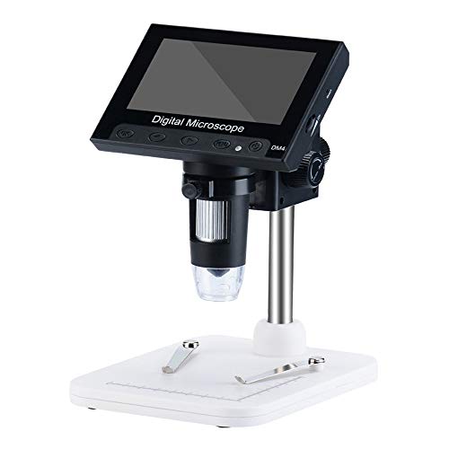 LCD Digital Microscope, Pevor 4.3 inch 500X-1000X Magnification USB Microscope Magnifier with 8 Adjustable LED Light Rechargeable Handled Microscope Camera for Children, Lab, Edu, Naturalist