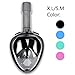 180° Full Face Snorkel Mask with Panoramic View Anti-Fog, Anti-Leak with Adjustable Head Straps with longer Snorkeling Tube Larger Area Design for Adults,Youth,kids