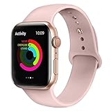 AdMaster Silicone Compatible for Apple Watch Band and Replacement Sport iwatch Accessories Bands Series 4 3 2 1 Pink Sand 38mm/40mm S/M