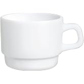 Arcoroc "Hotelerie Blanc Uni coffee cups, capacity: 0.25 litres, stackable, pack of 6