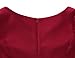 MUXXN Women's 1960s Retro Midi Sheath Office Casual Dress (Burgundy M)