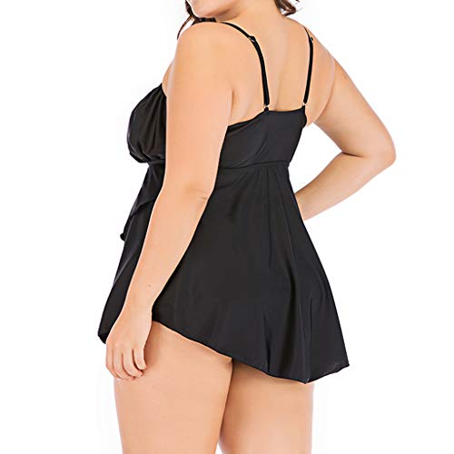 iYBUIA Women's Plus Size Bathing Suits Paisley Print Two Piece Swimsuit Mesh Patchwork - Thumbnail 2