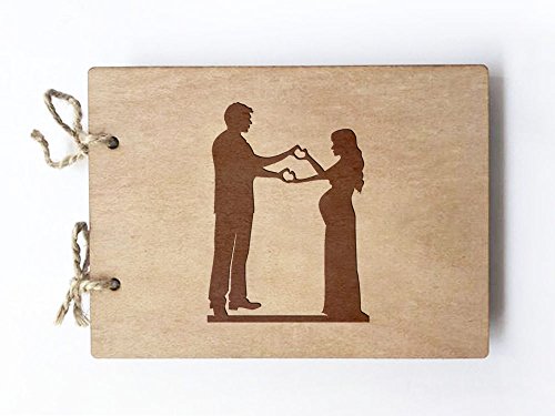 Wedding Guest book (wood) - notebook - Pregnant