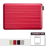NUVA Anti Fatigue Standing Floor Mat 36 x 24 in, 100% PU Comfort Ergonomic Material Unlike PVC leather mats! 3 Non-slip PU Elastomer Strips on Bottom, 5 Safety Test by SGS (Red, Beach Pattern)