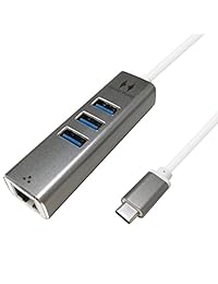 Mundo Paralelo Hub USB C a USB A 3.0 con adaptador de cable Ethernet para la nueva Macbook Air Pro 2016 U otro dispositivo USB Type C