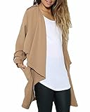 StyleDome Women Chiffon Sheer Long Sleeve Waterfall Trench Coats Cape Cardigans