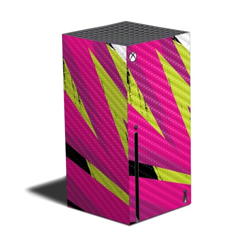 Carbon Fiber Gaming Skin Compatible with Xbox Series X - Grunge Magenta - Premi…