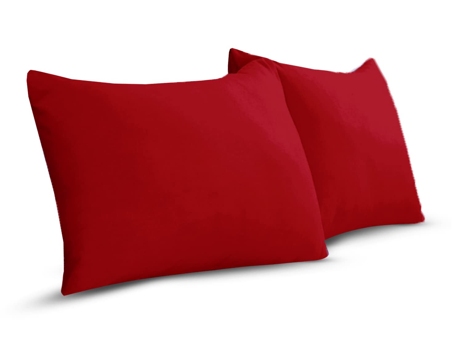 A ATH COLLECTION 100% Egyptian Cotton Pair OF Pillowcases 200 Thread Count Soft Pillow Cases 2 Pack (Red)