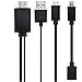 Kingm mhl to hdmi Adapter for Android Devices Micro USB to HDMI Adapter Converter Cable 1080P HDTV for Samsung Galaxy S2 S3 S4 Note 2 3 4 Galaxy Tab 3 8.0, Tab 3 10.1 Android Devices (5Pin + 11Pin)