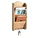 Fox Run Letter and Key Rack, 3 x 6.25 x 6.25 inches, Brown