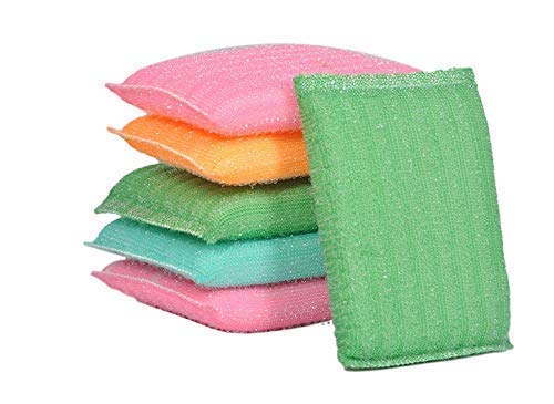 SKYZIART Multi-Use Kitchen Scrubber Set for Floor, Window and Bathroom Tile Cleaning, Brush Set of Foam Scrubber and Scouring Pad-12 Pieces