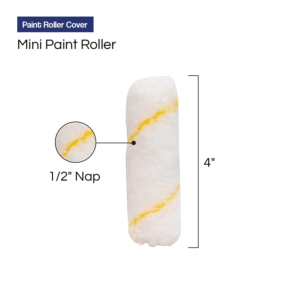 Pro Grade Paint Roller Cover Set,Wall Painting Roller Naps for Professional or Home Owners with All Paints and Stains. Paint Roller Covers are for House or Commercial Use. (4