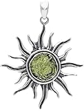 Authentic Moldavite Pendant, 925 Sterling Silver