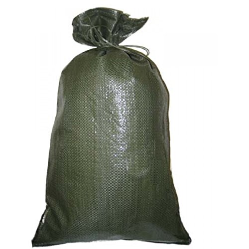 Green Sandbag Sandbags Will Hold 50 Pounds of Sand Polypropylene Olive Drab (50)