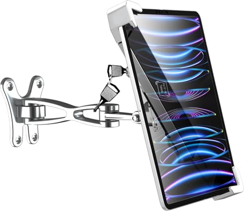 woleyi Anti-Theft Tablet Wall Mount, Kiosk Shop Wall Mount with Lock and Key, Anti-theft Tablet Holder for iPad Pro 12.9/ Air, Surface, Galaxy Tabs (Tablet Large 9-14 Inches)