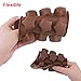 Stars Shaped Ice Tray, DaKuan 4 Packs Flexible Chocolate Molds, Reusable Stars Shaped Candy Making Molds, Food Grade Molds for Chocolate Molds, Homemade Soap - Brown