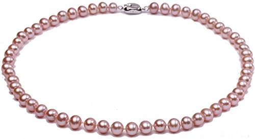JYX PearlAA+ Classic 8mm Round Lavender Cultured Freshwater Pearl Necklace 18"