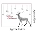 Leewos Merry Christmas Wall Decals Snowflakes White Reindeer Wall Stickers, Easy to Apply and Remove