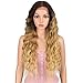 Joedir 26¡± Deep Curly Wavy Supreme Free Parting Lace Frontal Wigs High Temperature Synthetic Human Hair Feeling Wigs For Black Women 180% Density Wigs Ombre Color 200g(TAT6/27/24E)
