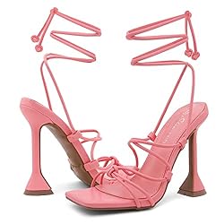 Shoe Land Womens SL-MELODY Lace Up Heeled Sandal