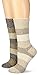 Columbia Women's Micropoly Striped 2 Pack Crew, Khaki, Shoe Size(4-10)/Sock Size(9-11)