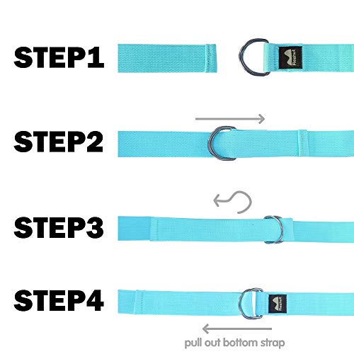 image for REEHUT Yoga Strap 6ft with Ebook - Durable Polyester Cotton Exercise S
