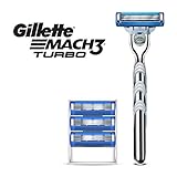 Gillette Mach3 Turbo Men's Razor Handle + 4 Blade