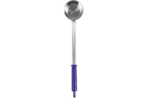 RUNROTOO Kitchen Water Dipper, Stainless Steel Ladle Spoon with 15" Long Handle, 300ml/10oz Utility Ladle with Hanging Hook, 