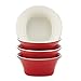 Rachael Ray Dinnerware Round & Square 4-Piece Stoneware Fruit Bowl Set, Red, 10-Ounce