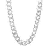 Italian 6.5mm Solid 925 Sterling Silver Beveled Cuban Curb Link Chain, 22