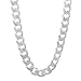 Italian 6.5mm Solid 925 Sterling Silver Beveled Cuban Curb Link Chain + Microfiber Jewelry Polishing Cloth