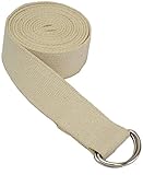 YogaAccessories 8' D-Ring Buckle Cotton Yoga Strap - Tan / Natural
