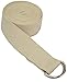 YogaAccessories 8' D-Ring Buckle Cotton Yoga Strap - Tan / Natural